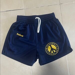 Madhappy Dark Blue Shorts with Yellow Accents